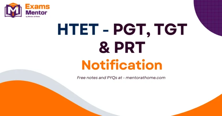 HTET PGT TGT and PRT Notification